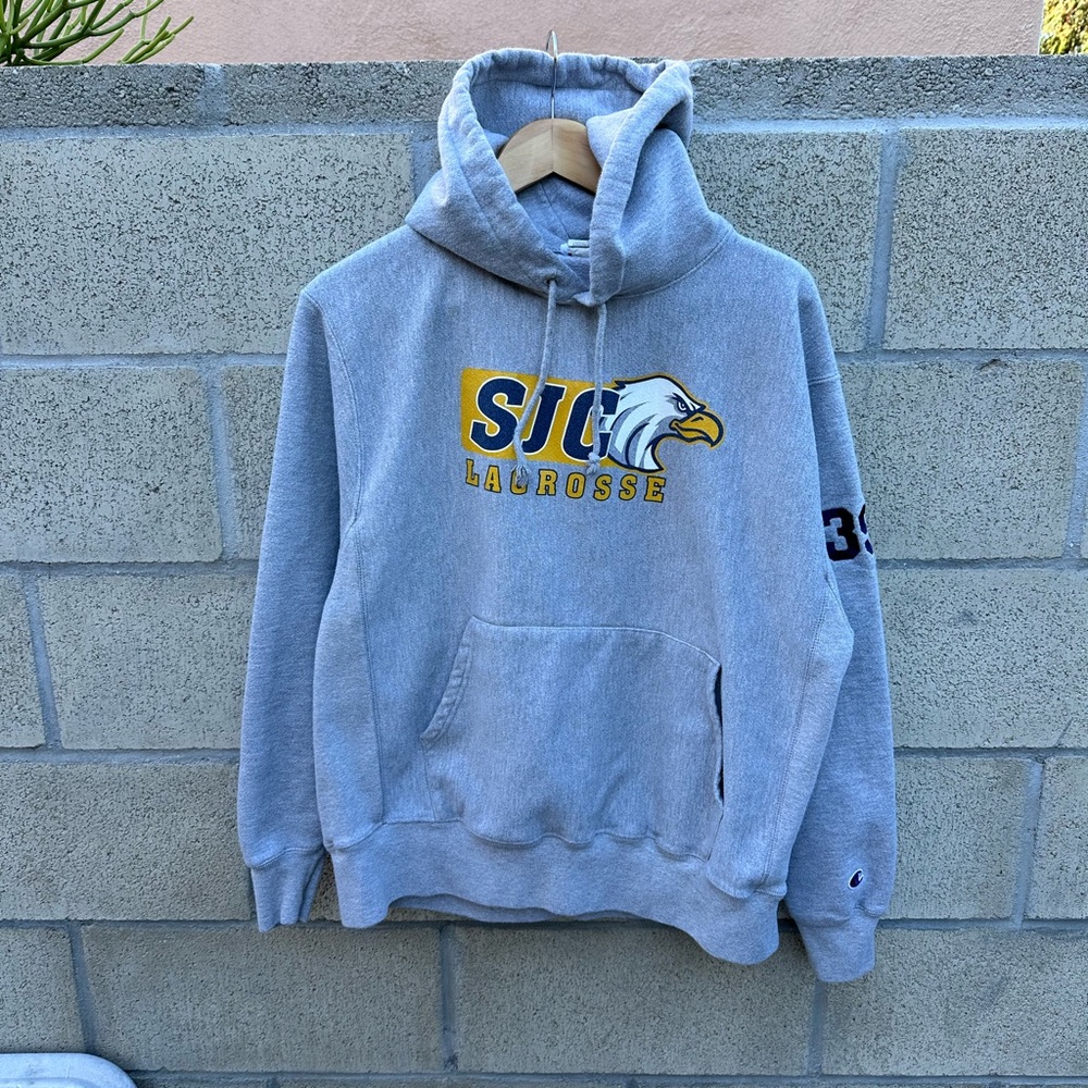 Champion Reverse Weave SJC Lacrosse Hoodie Men’s L Gray